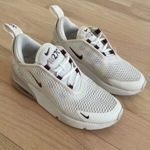 Size 1Y Nike Air Max 270 White/Burgundy Crush/Platinum Violet kids, girls, youth